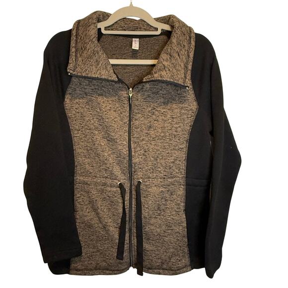 Exertek Zip-Up Jacket | Size L | 20.5” X 31” | Brown & Black Cozy Layer - Picture 1 of 6